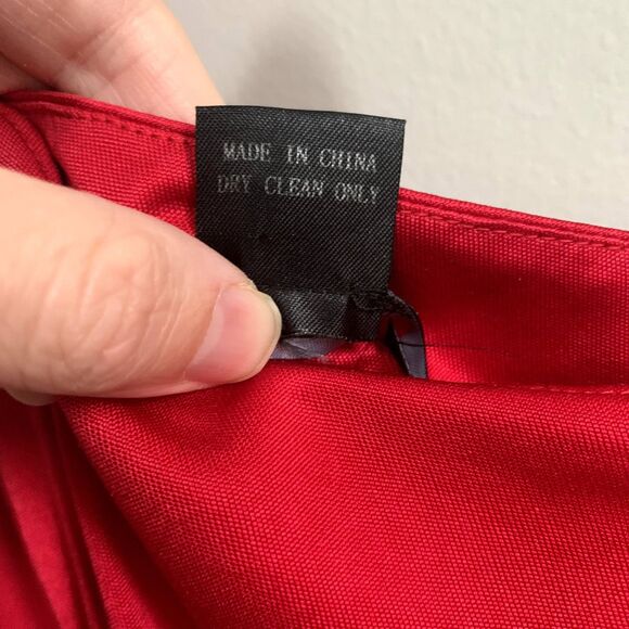 Laila Azhar Silk One Shoulder Dress Ruched Waist Short Red Medium Y2K Holiday - Picture 7 of 11